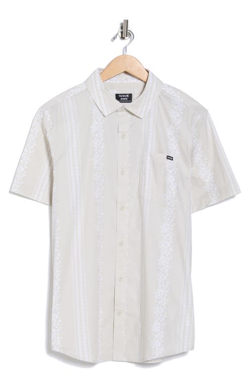Hurley Short Sleeve Stretch Cotton Button-down Shirt In White