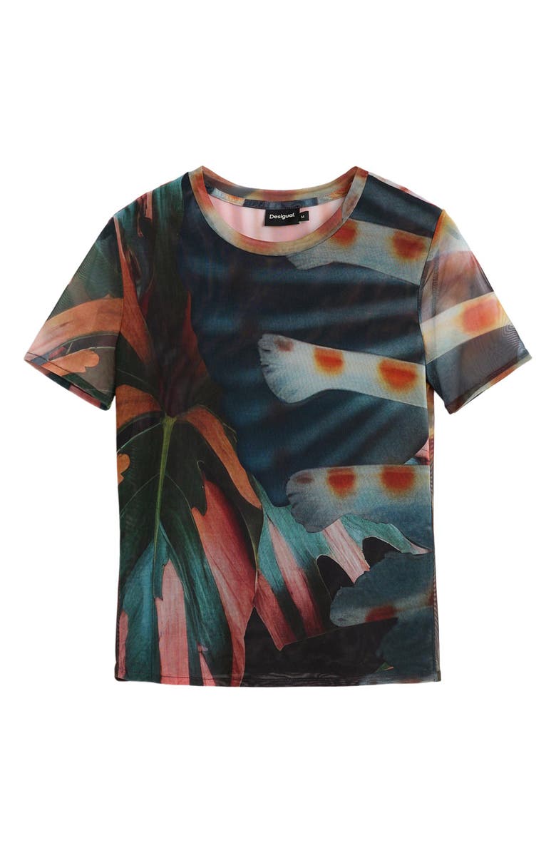 Desigual Lacroix Print T-Shirt, Alternate, color, Blue Multi