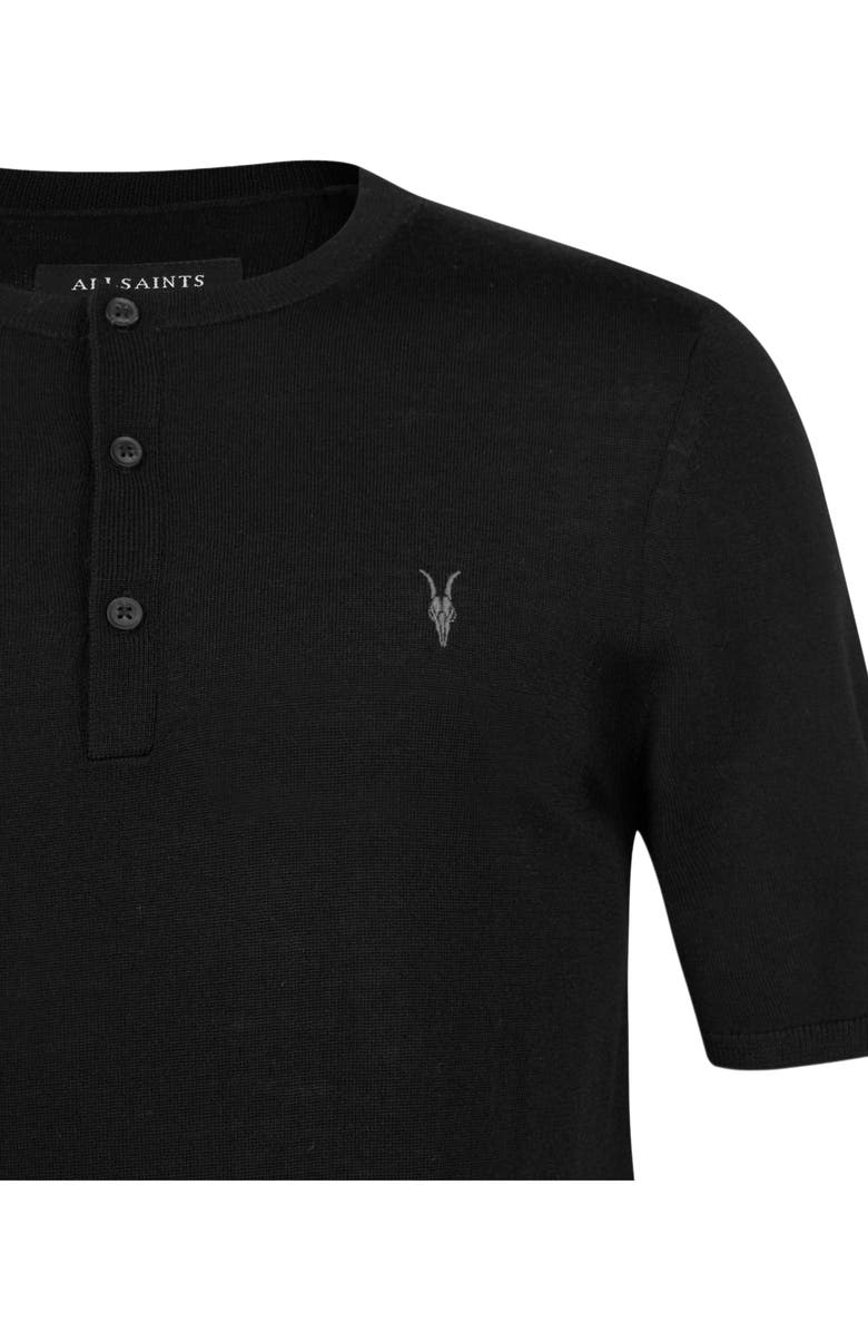 AllSaints Mode Short Sleeve Merino Wool Henley, Alternate, color, 