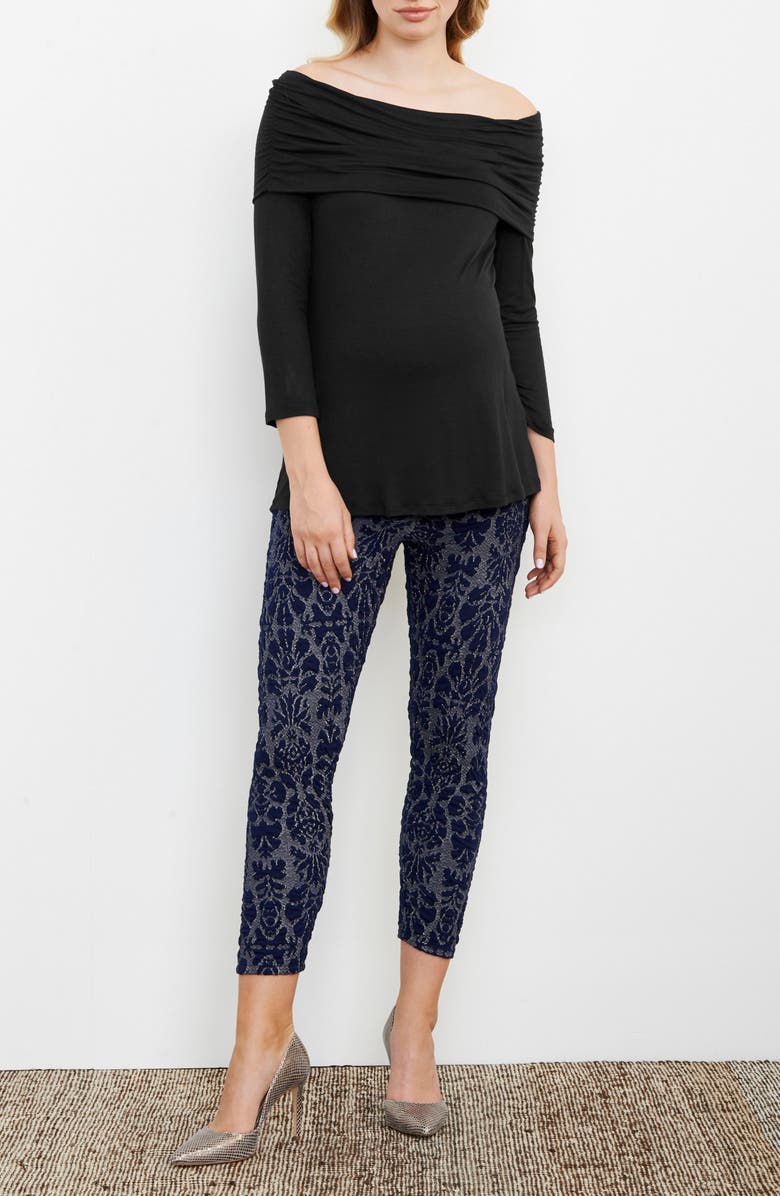 Maternal America Off the Shoulder Maternity Top, Alternate, color, 