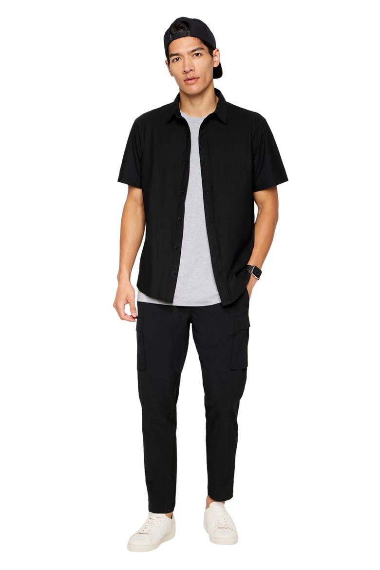 The Don Short Sleeve Button Up, Alternate, color, Black