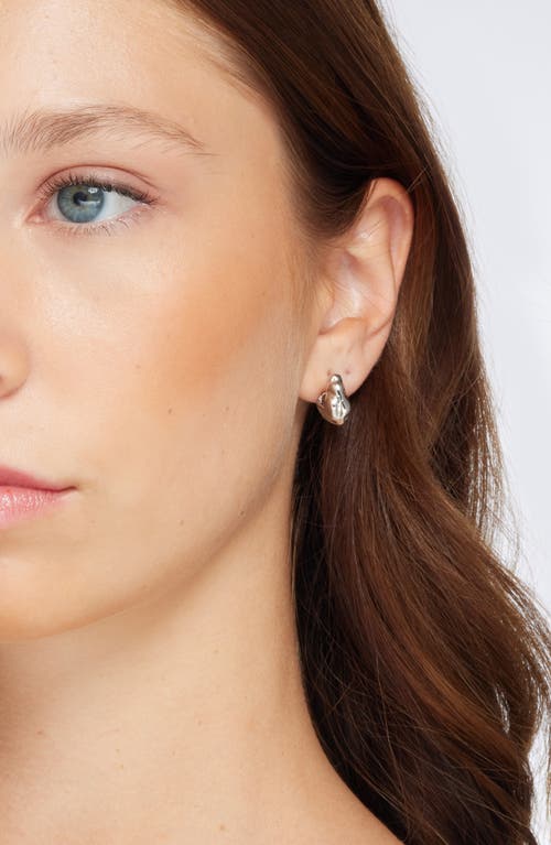 Open Edit Set Of 2 Molten Squared Huggie Hoop Earrings