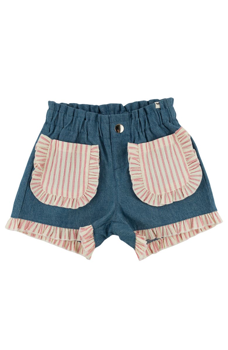 oh baby! Denim Libby Ruffle Short, Main, color, Medium Wash