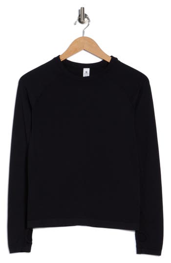 90 Degree By Reflex Zaia Long Sleeve Active Top In Black