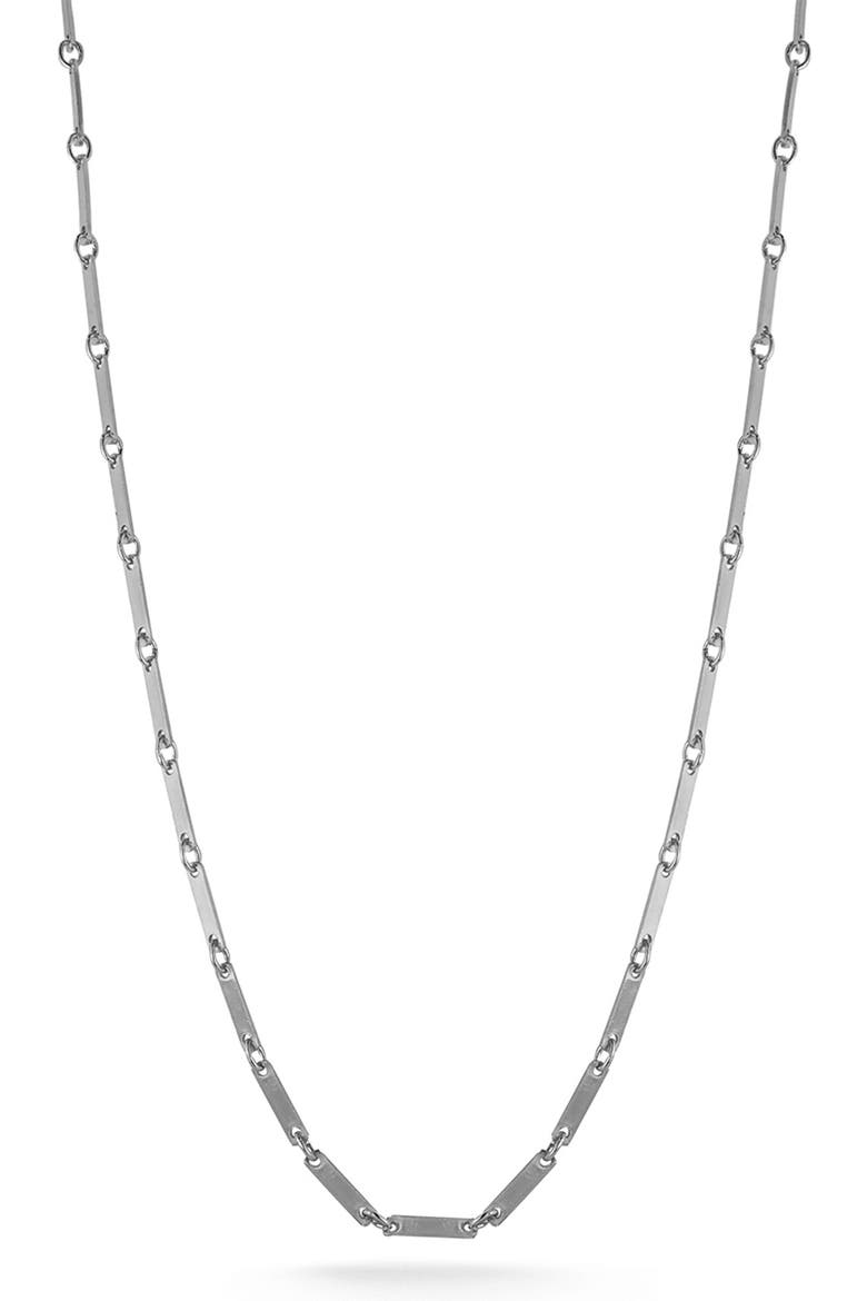 14k Gold Bonded Bar Chain Necklace, Main, color, SILVER