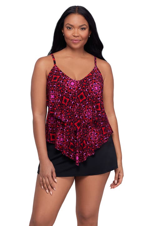 Ronnie 2 Tier Ruffle Tankini Swimsuit Top