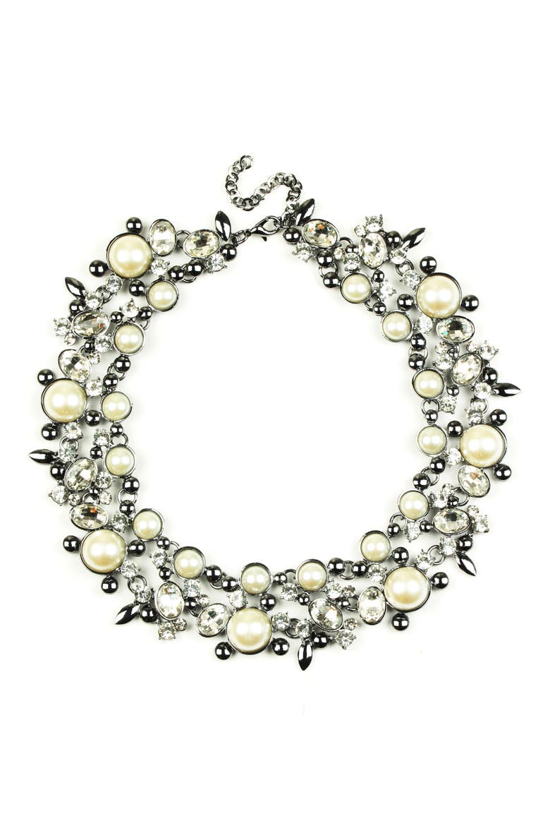 Clementine Statement Choker Necklace, Main, color, SILVER