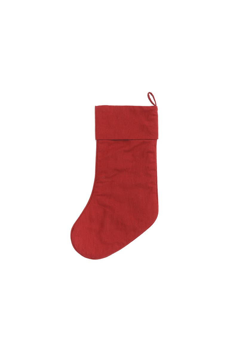 C&F Home Woodland Christmas Winter Deer Cotton Stocking with Red Cuff and Toe 20", Alternate, color,