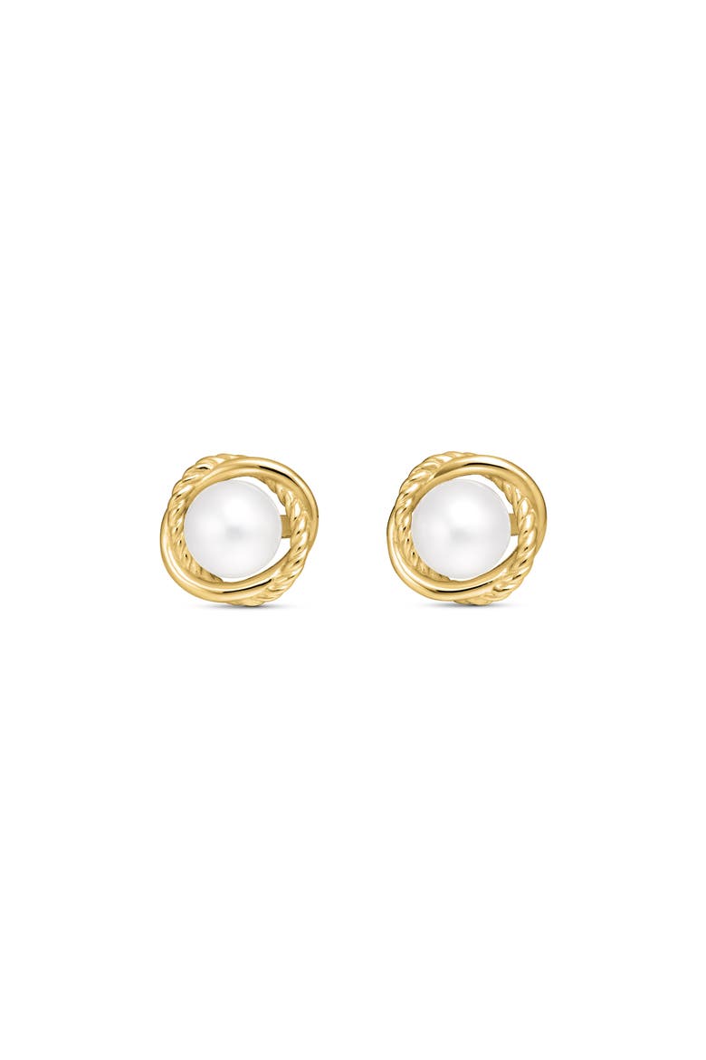Infinity Earrings with Pearls in Gold, Main, color, PEARL