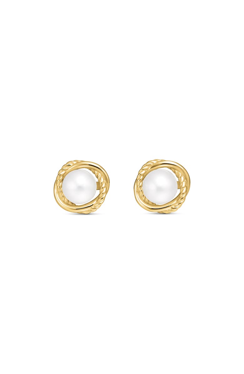 David Yurman Infinity Earrings with Pearls in Gold, Main, color, Pearl