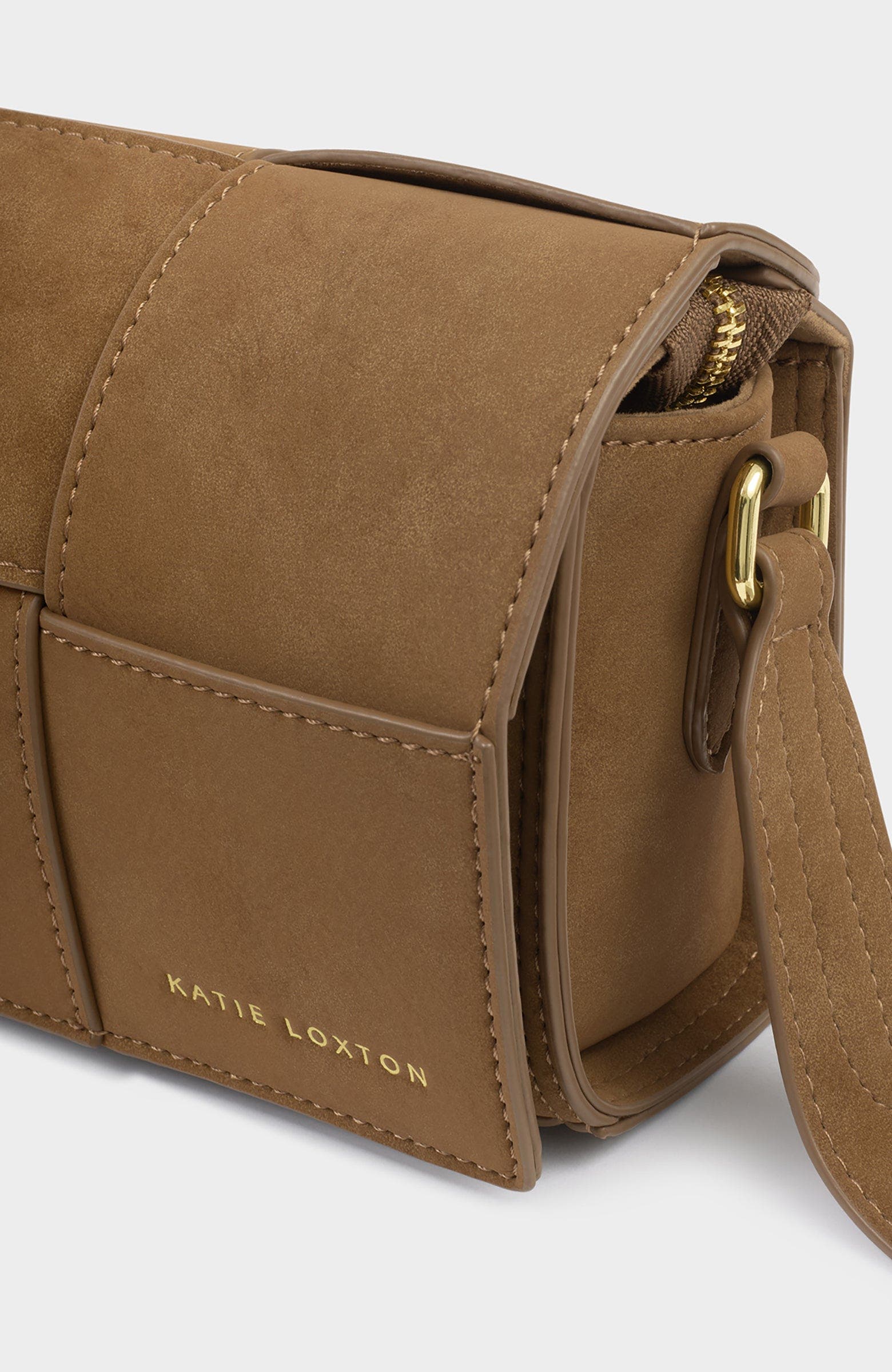 Taya Crossbody Bag, Alternate, color, Caramel Suedette