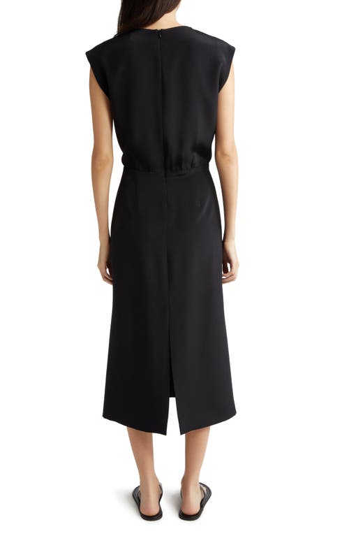 Partow Serena Silk Midi Dress In Black
