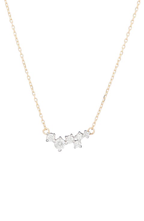 Scattered Diamond Pendant Necklace