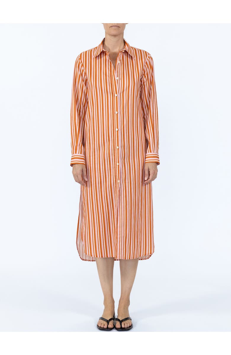 Callas Milano Elissa Long shirtdress, Alternate, color, Pink/Brown