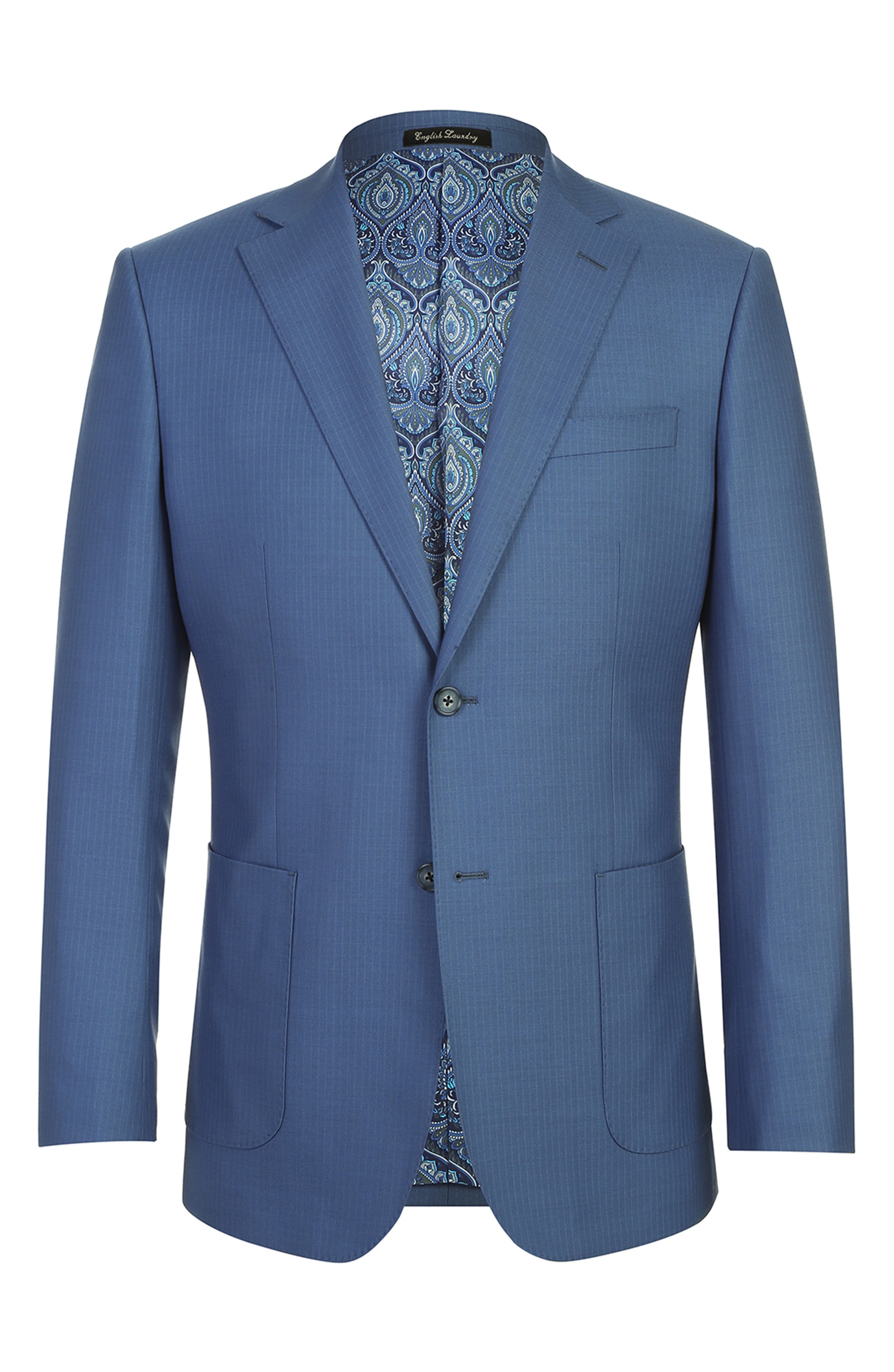 English Laundry Solid Blue Wool Blend Suit (Men) | Nordstromrack