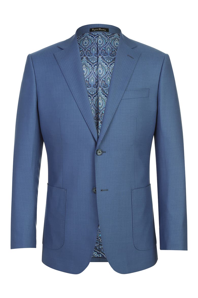 Solid Blue Wool Blend Suit, Alternate, color, BLUE