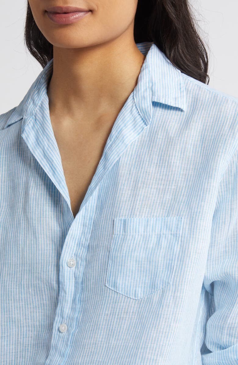 Frank & Eileen Eileen Relaxed Button-Up Shirt, Alternate, color, Turq Stripe