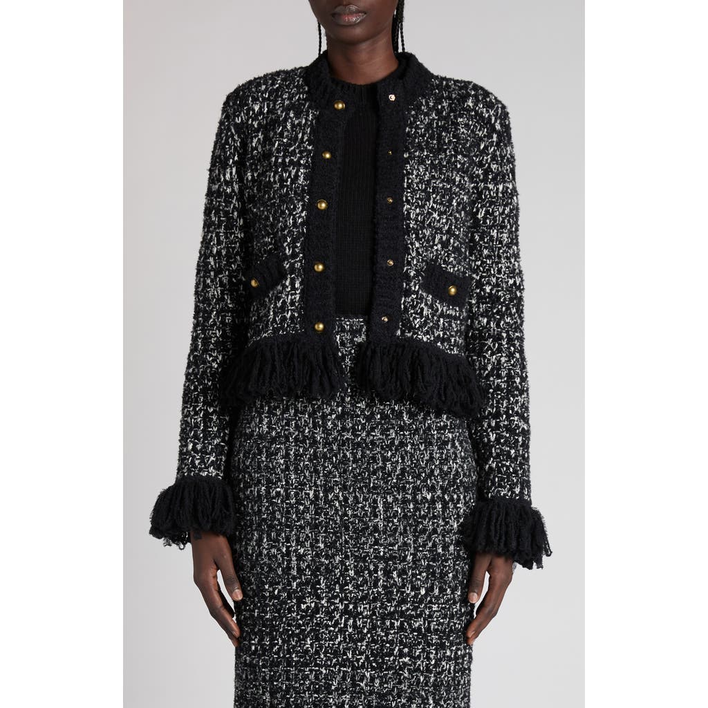 Moncler Fringe Button-front Cardigan In Multi