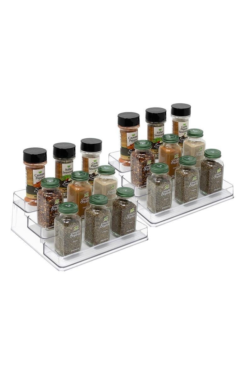 SORBUS Three-Tier Pantry Organizer - Set of 2, Alternate, color, Clear