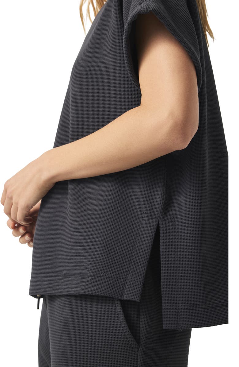 Splendid Waffle Scuba Knit Short Sleeve Sweatshirt, Alternate, color, 