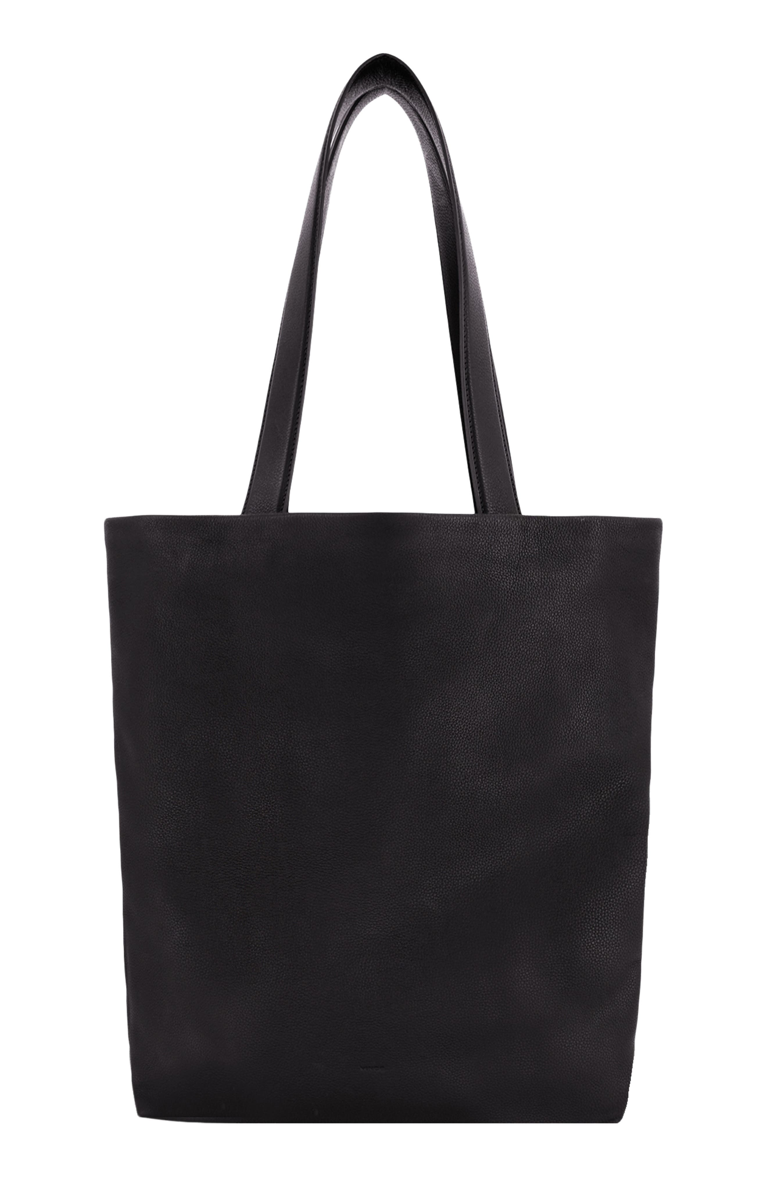 Vince Slim Lassen Leather Tote, Main, color, Black