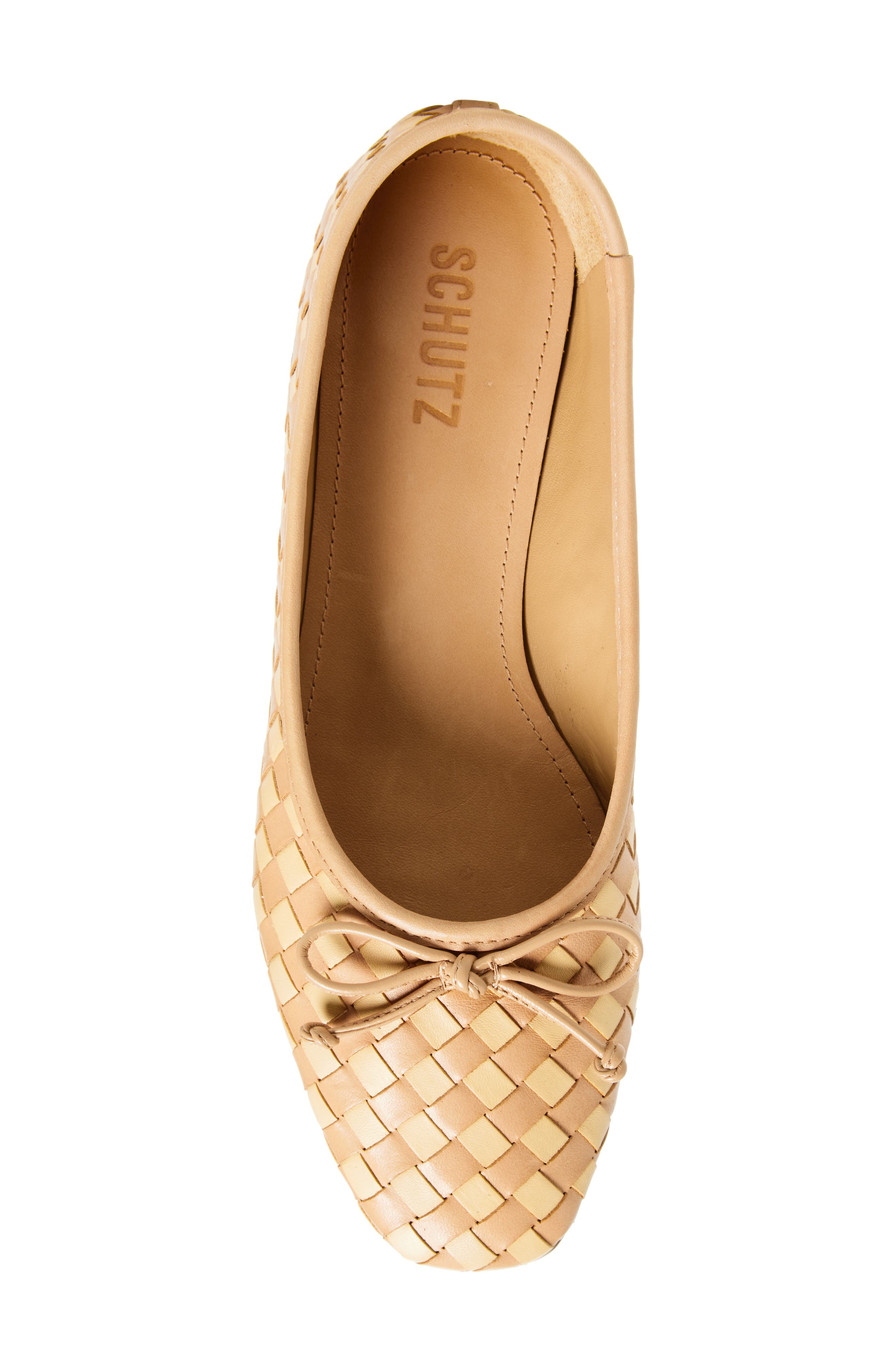 Schutz Arissa Woven Ballet Flat, Alternate, color, Light Beige/ Natural Nibs