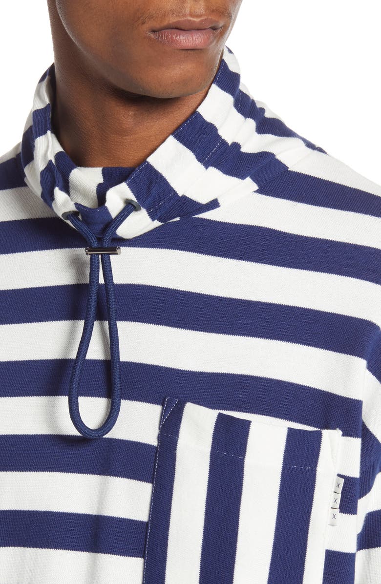 Scotch & Soda Stripe Funnel Neck Pullover, Alternate, color,