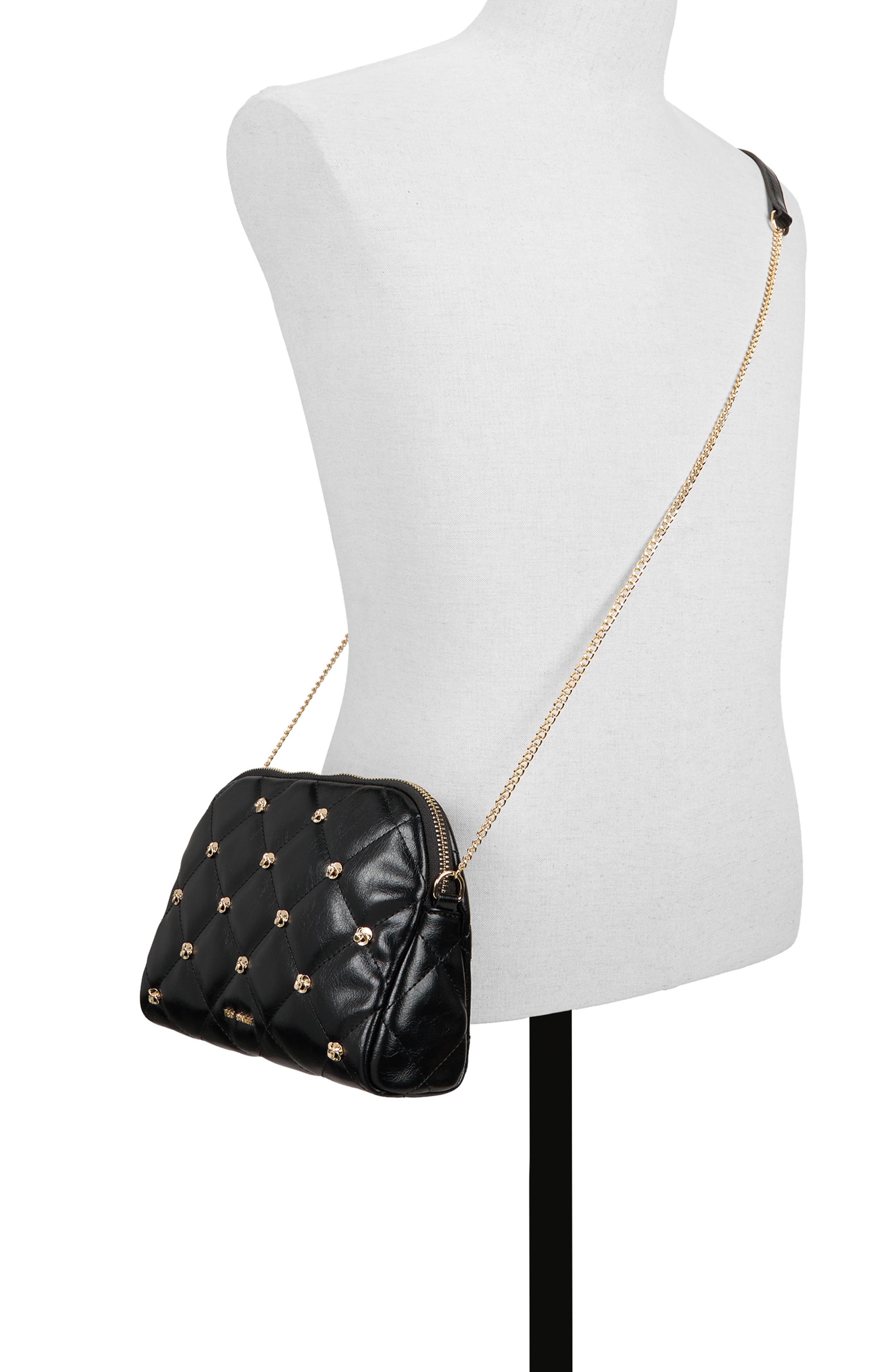Lilibet Quilted Crossbody Bag, Alternate, color, SHINY BLACK