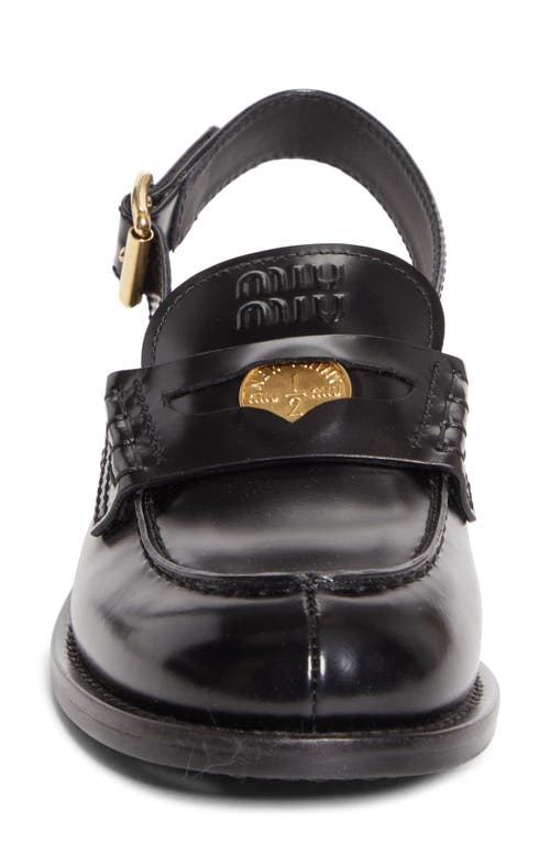 Miu Miu Slingback Penny Loafer In Black