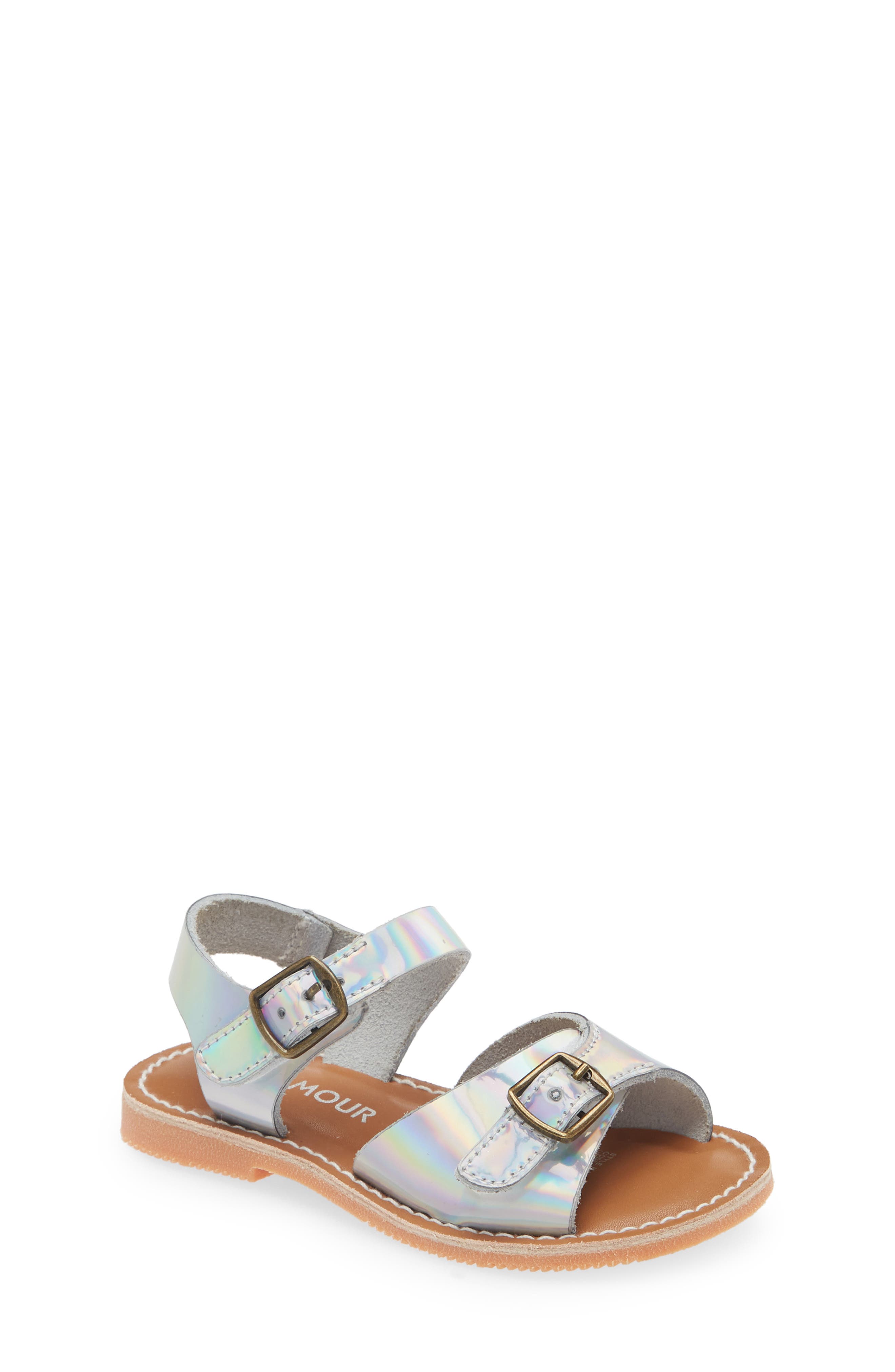 L
AMOUR Kids
 Olympia Buckle Sandal, Main, color, Holographic