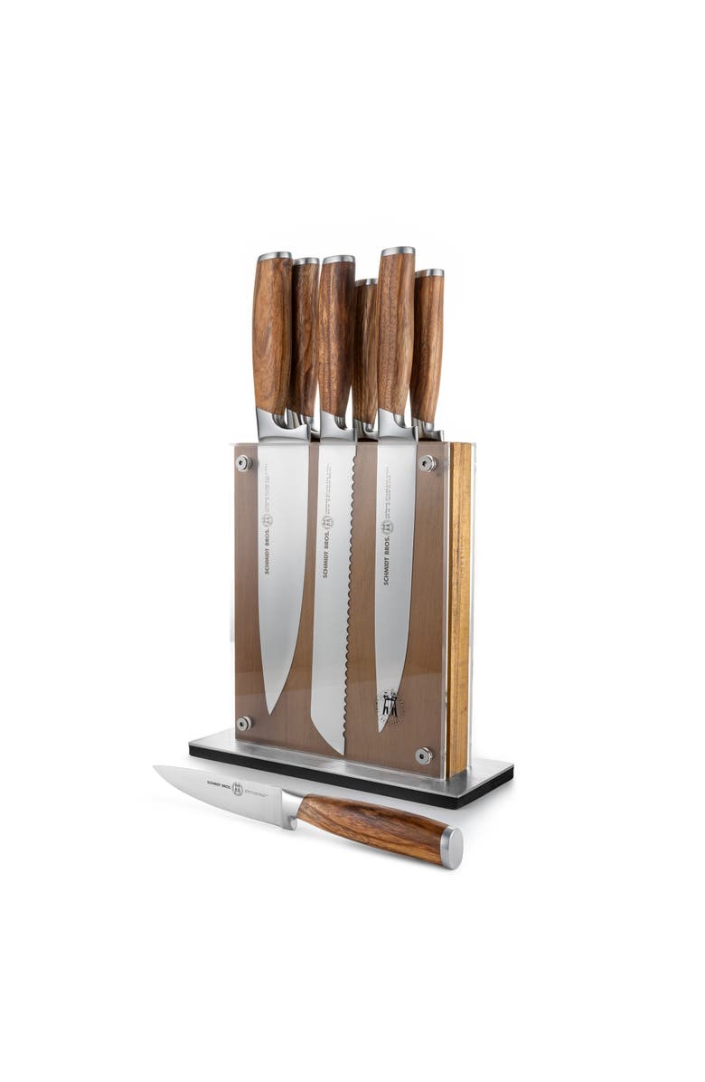Schmidt Brothers Cutlery Zebra Wood 7-Piece Knife Block Set, Main, color, Brown