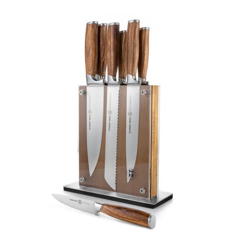 Zebra Wood 7-Piece Knife Block Set