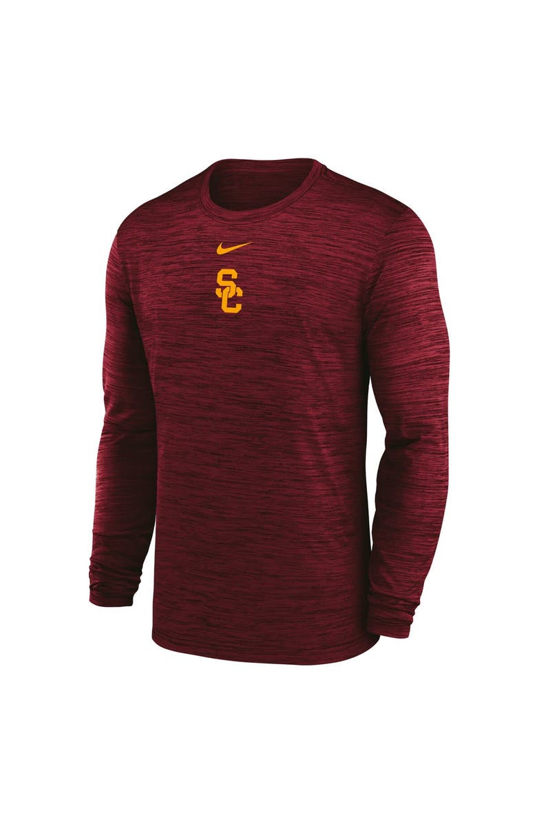 Nike Men's Nike Cardinal USC Trojans 2025 Sideline Velocity Performance Long Sleeve T-Shirt, Alternate, color, 
