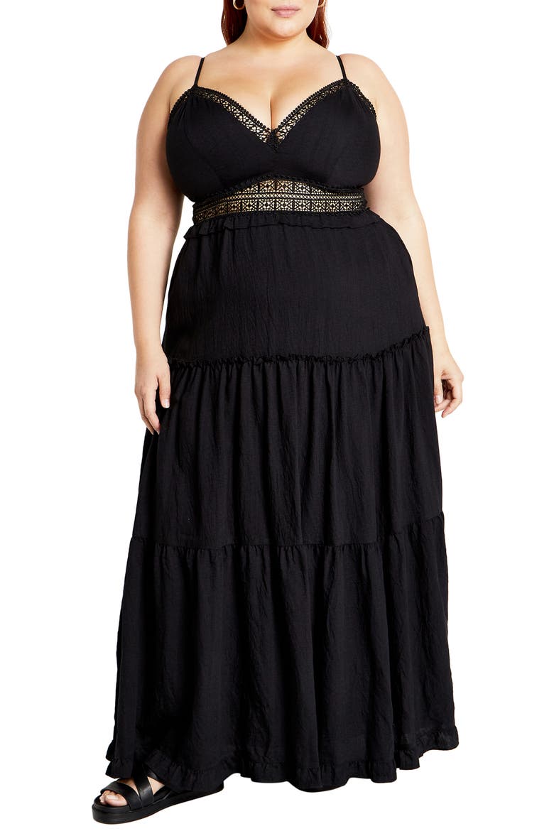 Aura Maxi Dress, Main, color, BLACK