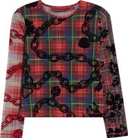 Chopova Lowena Lady Chain Flocked Mesh Top