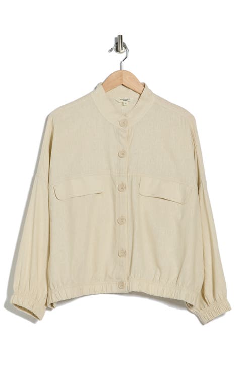 Linen Blend Jacket (Plus)