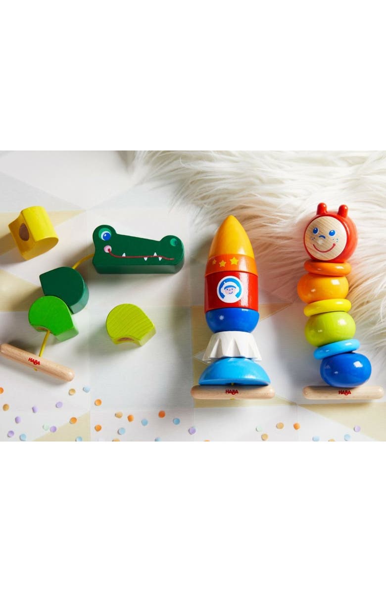 HABA Threading Game Rocket Dexterity Toy for Ages 2+, Alternate, color,