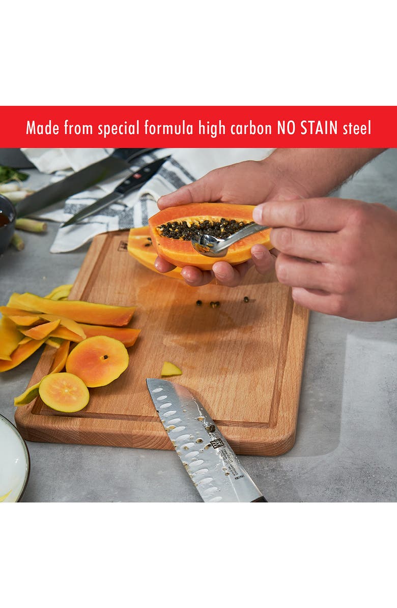 ZWILLING TWIN Signature 7-Inch Hollow Edge Santoku Knife, Alternate, color, Silver