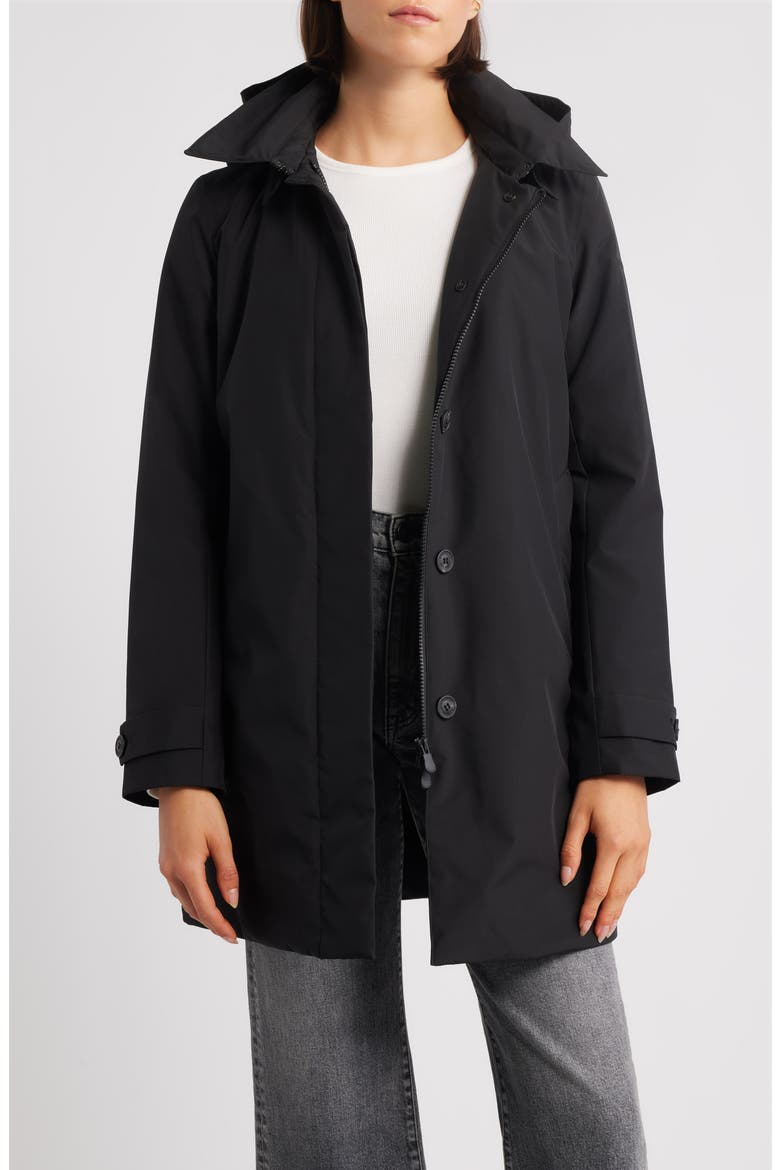 Embie Water Resistant Hooded Jacket, Alternate, color, BLACK