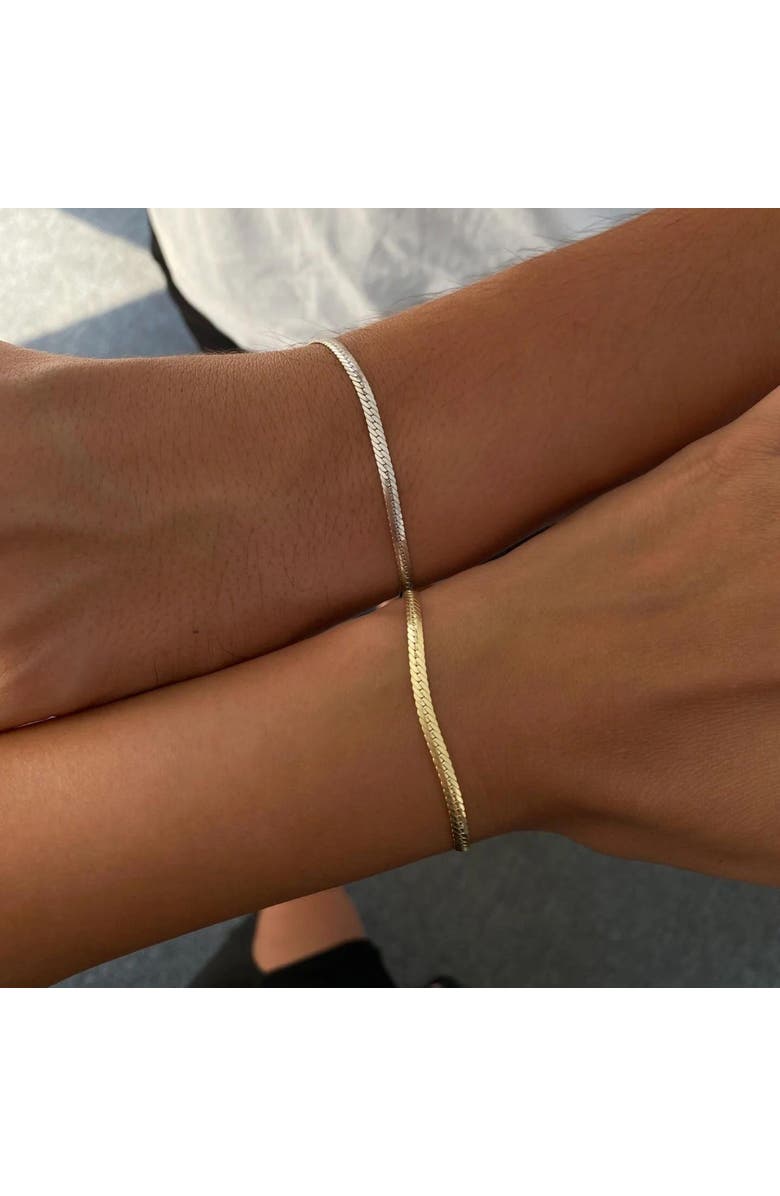 Spero London Italian Sterling Silver Herringbone Bracelet, Alternate, color, Silver