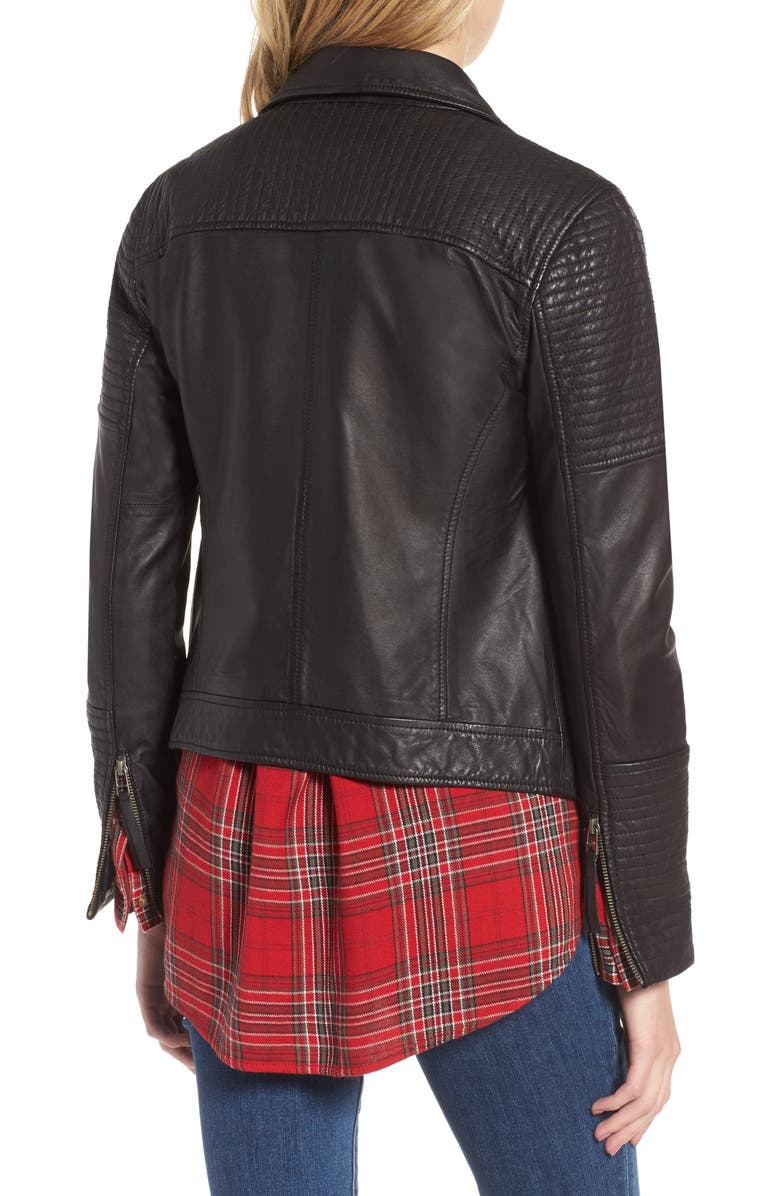 Treasure & Bond Quilted Leather Moto Jacket, Alternate, color, 