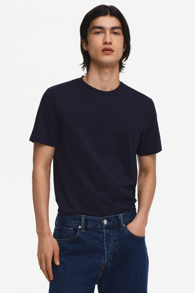 Slim Fit Pima Cotton T-shirt, Main, color, Navy blue