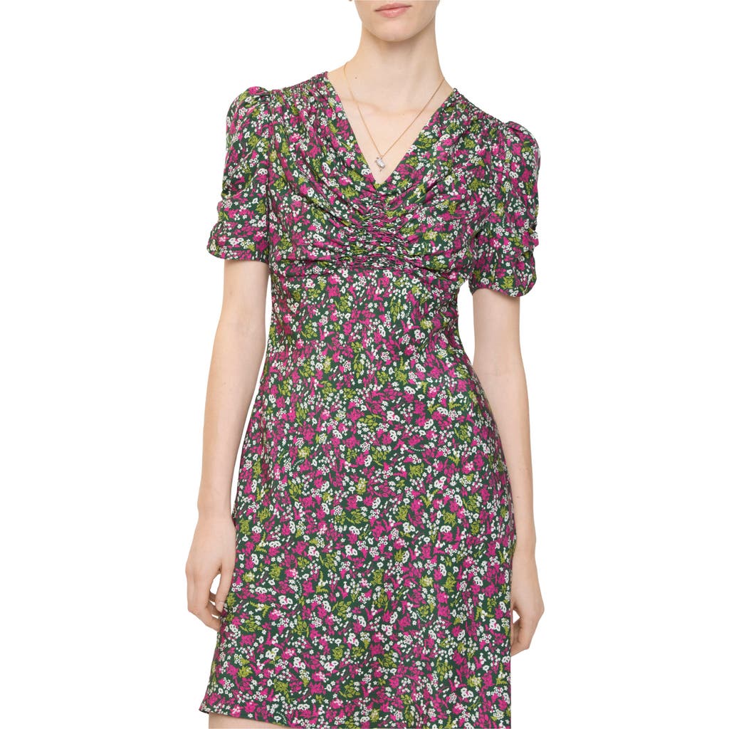 Burberry Ditsy Floral Silk Mini Dress In Multi