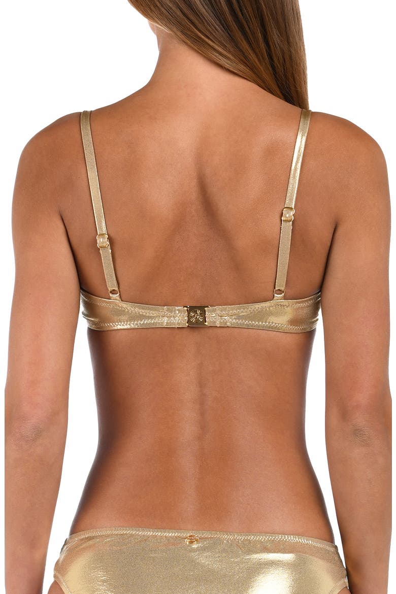 Glitz Bralette Bikini Top, Alternate, color, GOLD