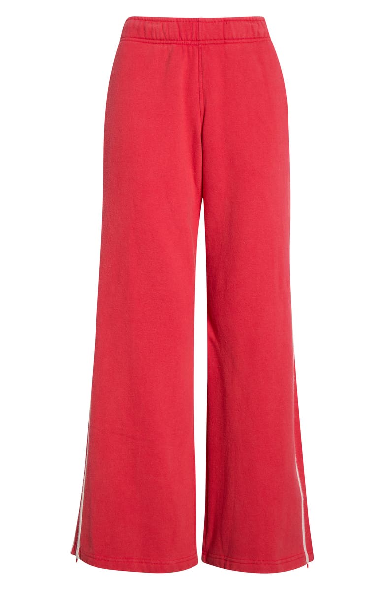 Marine Layer Cloud 9 Side Stripe Wide Leg Sweatpants, Main, color, Faded Red