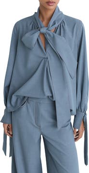 Reiss Tie-Neck Blouse