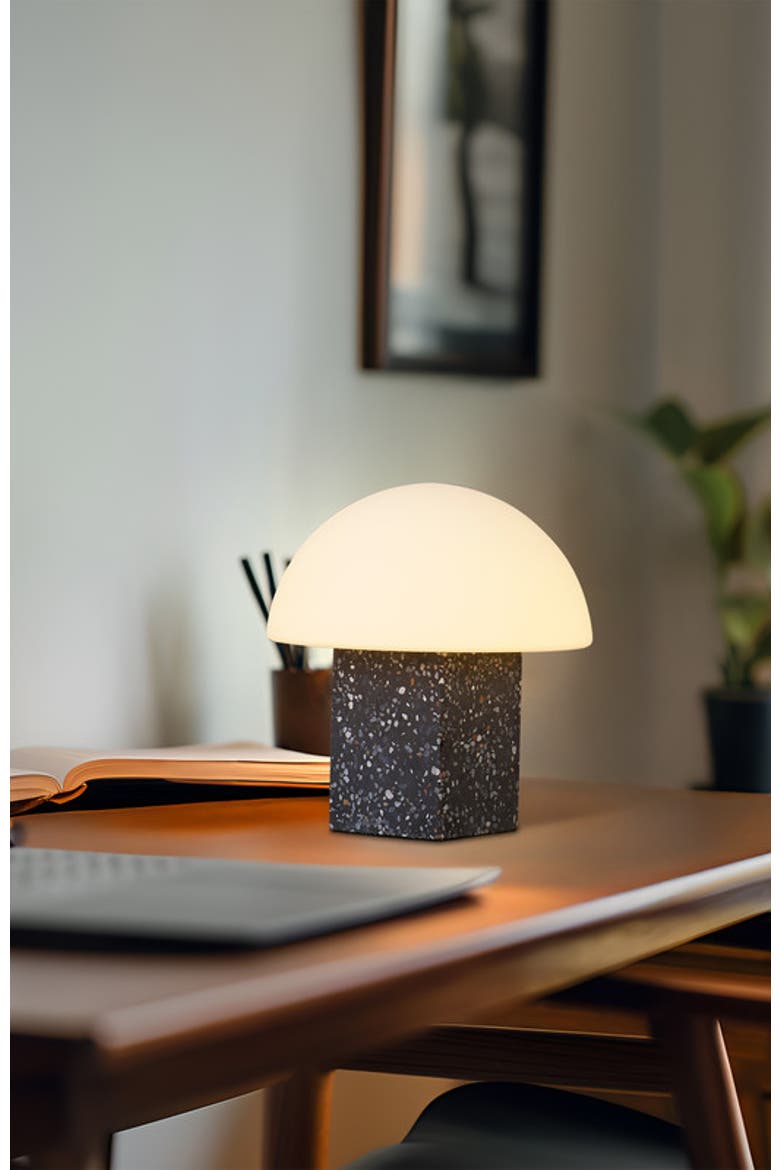 Gavin 10" Modern Speckled Concrete LED Desk Lamp, Alternate, color, Grey