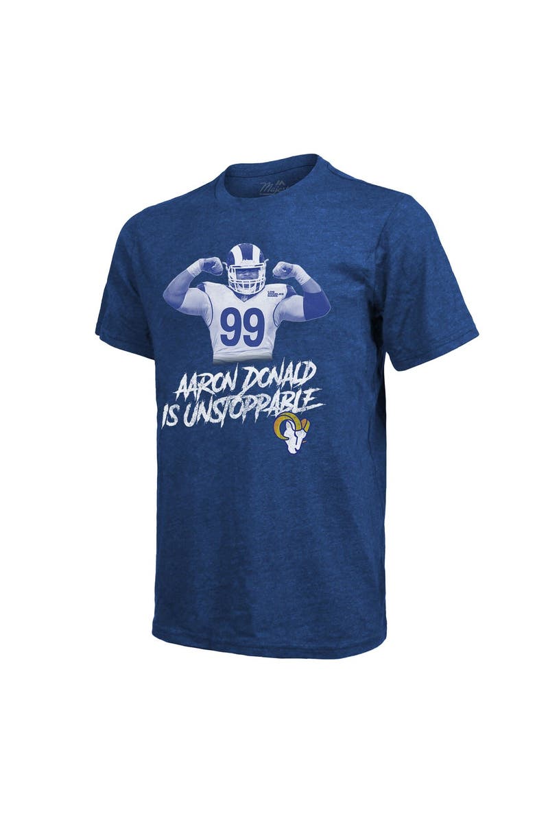 Majestic Threads Men's Majestic Threads Aaron Donald Royal Los Angeles Rams Tri-Blend Player Graphic T-Shirt, Alternate, color, Royal