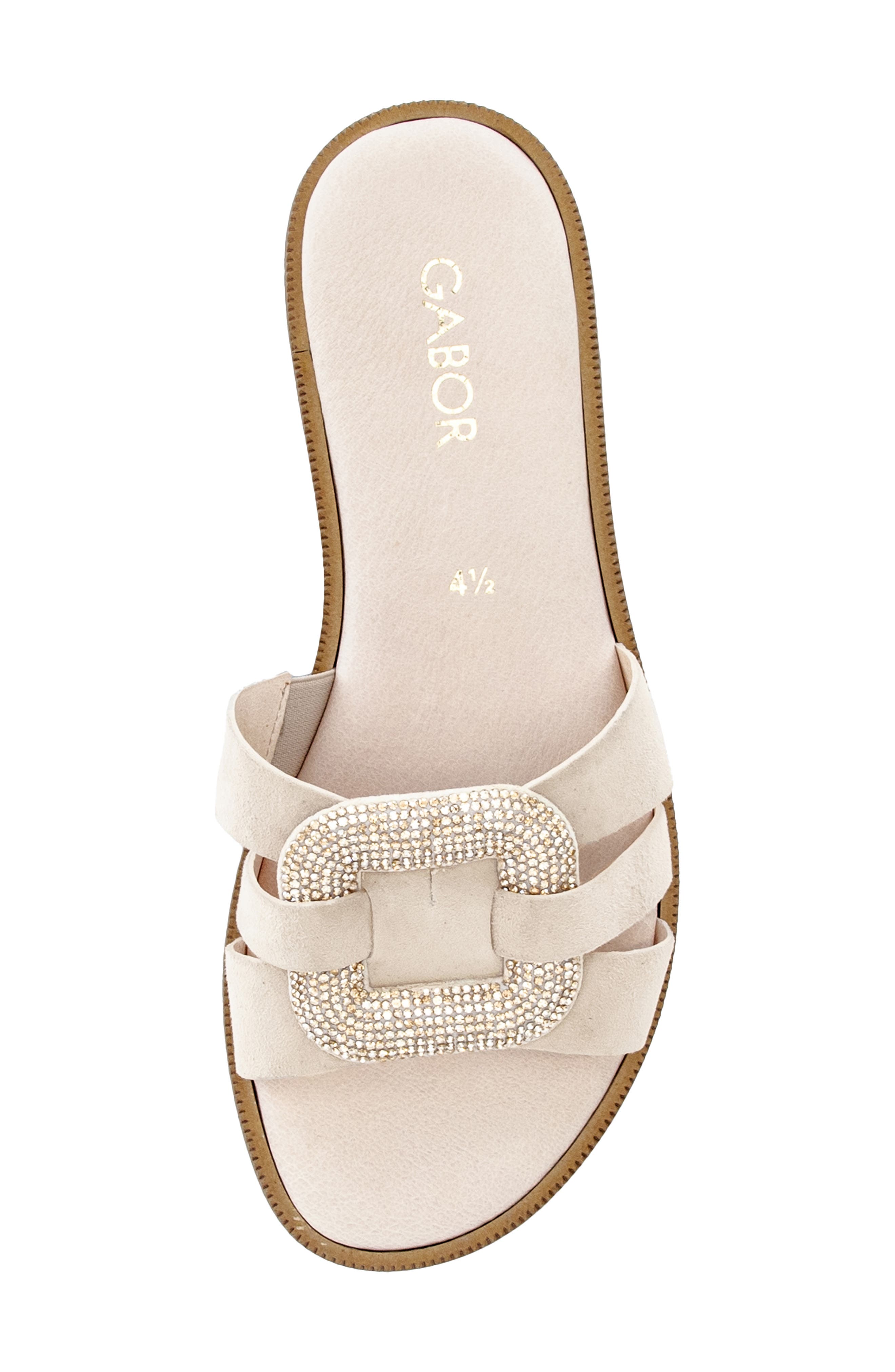 Gabor Crystal Slide Sandal, Alternate, color, Oak