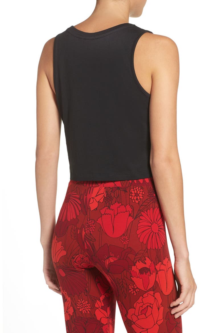 Originals Trefoil Crop Muscle Tee, Alternate, color, BLACK/ WHITE